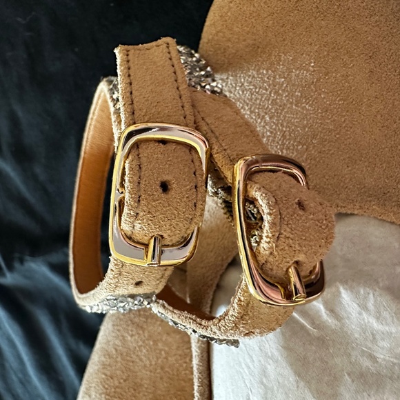 dr LIZA sneaker pump with detachable sparkle strap - GOLDEN SAND SUEDE - Sz 8.5W - Picture 12 of 13